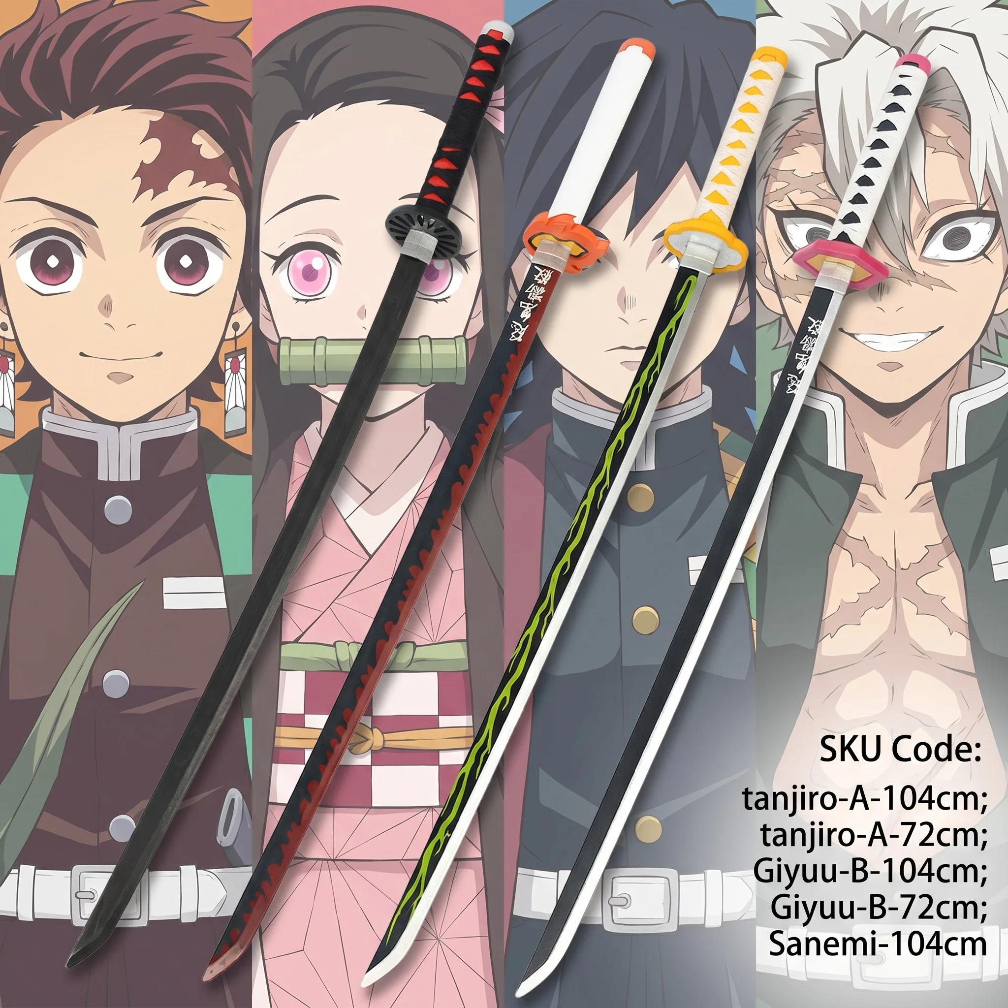 Cosplay Prop Display - Katana Demon Slayer 72-104cm Tanjirou Giyuu